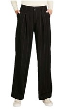 Nili Lotan x Target Woman's Sz 6 Black Pinstripe High Waist Wide Leg Trousers