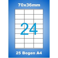 600 Etiketten 70X36Mm 25 Blatt A4 70X36 Luma Adress-Aufkleber Weiß Bedruckbar