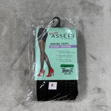 Spanx Assets Shaping Tights Textured - Size 3 Wishbone Black Sara Blakely NIP