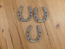 3 Pcs Cast Iron Small Horseshoe  See Pictures 3 1/2" X 2 3/4" Horse Nick Nack