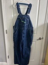 Key Imperial Overalls Men 44x29 hemmed Blue Denim Bib Workwear Farmer