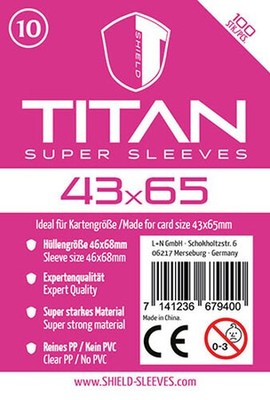KartenhÃ¼llen Shield Titan - 100 Super Sleeves für Kartengröße 43 x 65 mm NEU