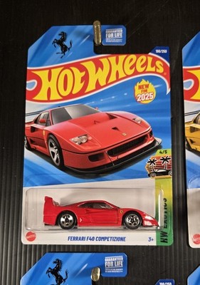 Lot of 4 - 2025 Hot Wheels FERRARI F40 COMPETIZIONE yellow & red