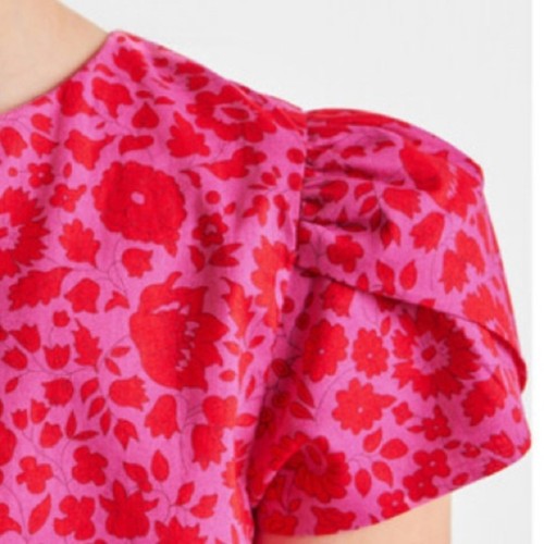 Jacadi Paris - girls Liberty fabric Gathered waist Dress Floral 100% cotton 12A - Picture 5 of 11