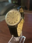 Vintage 1960s Timex Self-Wind Automatic Date Watch Crosshair Dial Mid Century