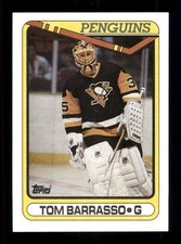  1990 Tom Barrasso 65 Penquins 35 Topps Hockey Sports Trading Card CC TC