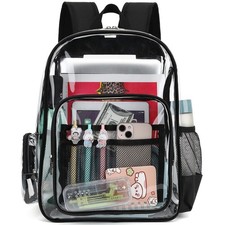 Heavy Duty Clear Backpack School Backpack, PVC Transparent Backpacks See through