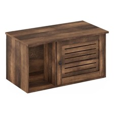 Furinno Peli Farmhouse Hidden Cat Litter Box with Divider in Rustic Brown