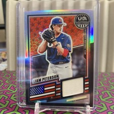 2026 Panini Stars & Stripes Prizm USA Baseball Liam Peterson Game Worn Relic