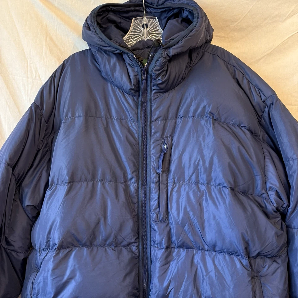 Cabelas Premier Northern Goose Down Puffer Jacket Men Navy Blue Full Zip Hood XL - Image 3 of 4