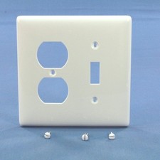Hubbell NPJ18W White 2-Gang Toggle Duplex Unbreakable Mid-Size Wallplate Cover