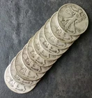 Lot of 10 50c Walking Liberty Silver Half Dollars