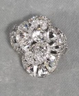 Vintage EISENBERG Clear RHINESTONE Silvertone SWIRL Pin BROOCH