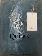 QUINCE 100% Organic Cotton Poplin Smocked Midi Dress in Garden Green - Size S
