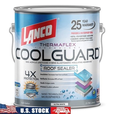 Elastomeric Roof Coating Insulating Waterproof Sealer Homes & Commercial Use