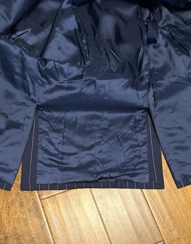 Neu mit Etikett Polo Ralph Lauren Herren Polo Nadelstreifen Wolle-Baumwolle Anzug marineblau/crm Jacke 40R - Bild 15 von 17