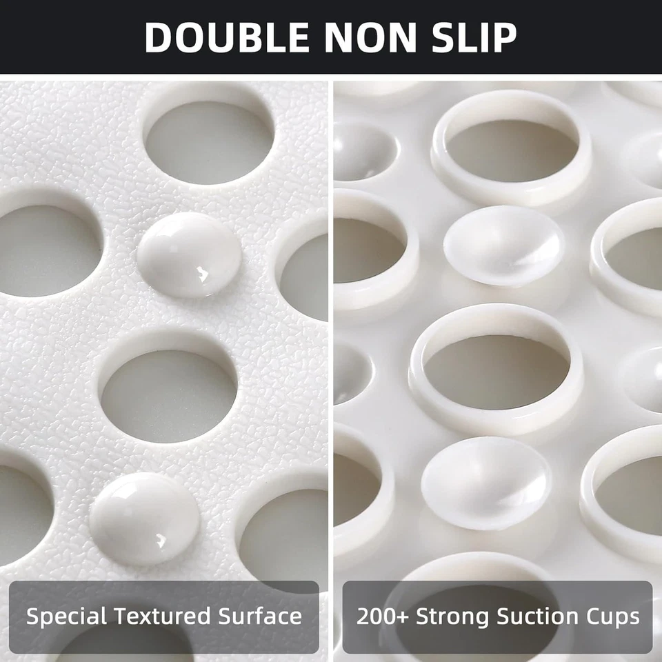 Alfombra de Ducha Alfombra de Bañera Antideslizante, Alfombra de Bañera con Ventosas de Drenaje Alfombra de Baño PVC Foto 4 de 4