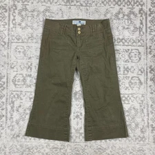 Jolt Capri Women's Green Y2K Double Button Front Pants Women's Size 5