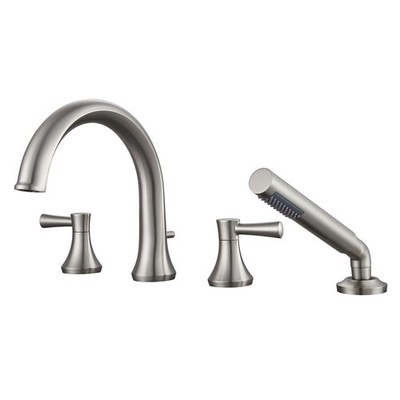 Roman Tub Faucet Tub Filler Brushed Nickel Deck Mount Bathtub Faucet Brass Ba...