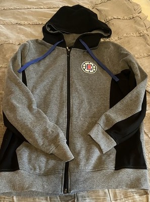 LOS ANGELES CLIPPERS Basketball UNK Hoodie Gray LARGE Sweatshirt NBA Free Ship