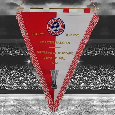 Bayern Munich v Girondins de Bordeaux 1996 UEFA Cup Final Pennant 48 cm x 36 cm - Photo 1/2