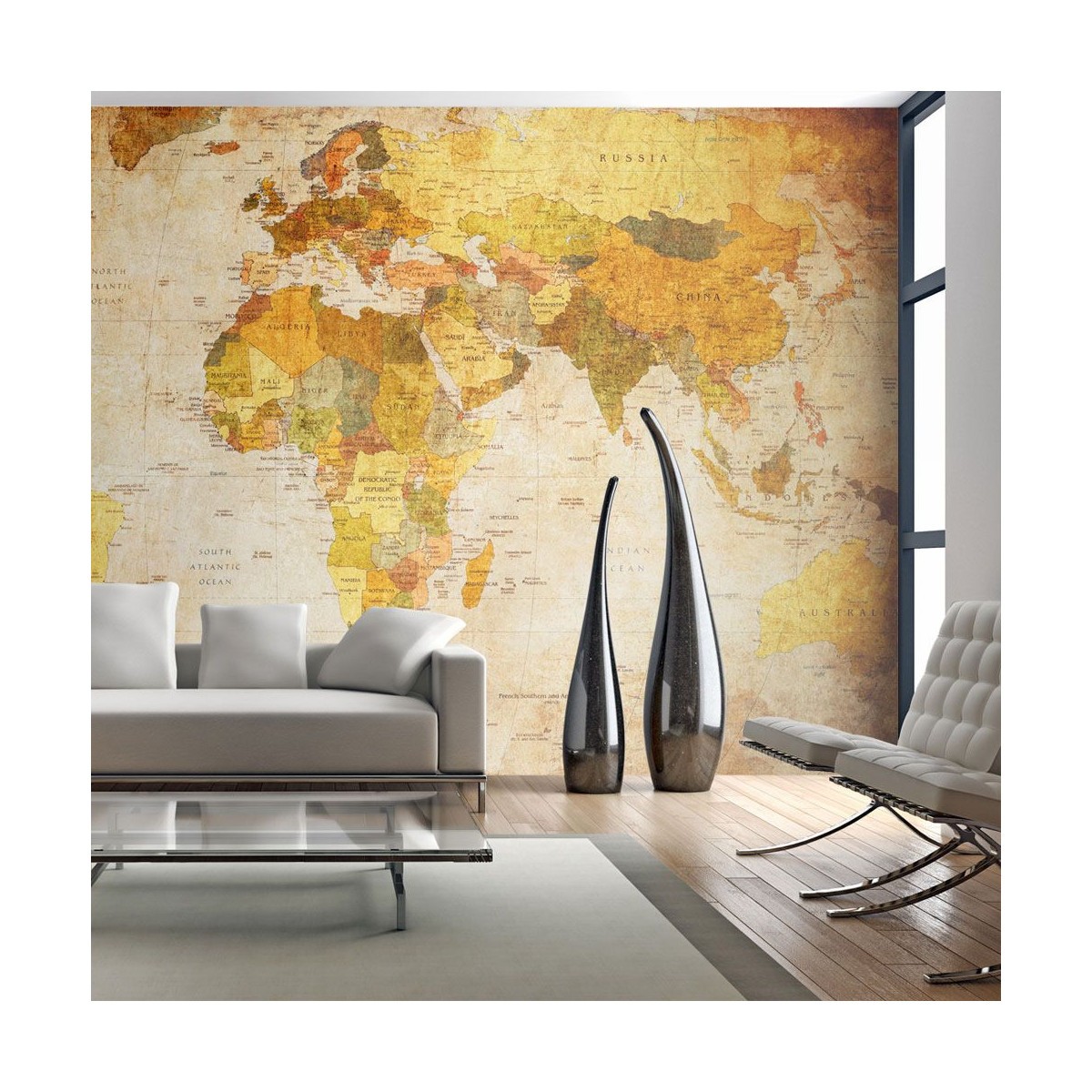 Papier Peint Old Globe II pour relooker un grand mur de bureau ou de salon