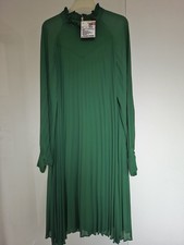 POSTYR Damen Kleid Gr. 36 Plissee Kleid, Grün,  NEU mit Etikett