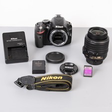 Nikon D3200 DSLR Camera, Lens, Charger, Battery, Strap, Card, Box