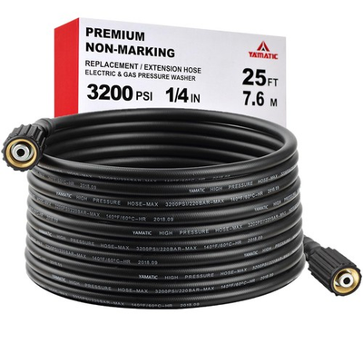 #ad Pressure Washer Hose 25FT 1 4quot; M22 Brass Fitting Kink Resistant Power Washer ... $37.78