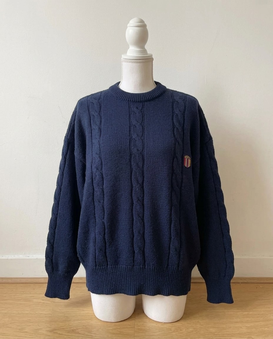VALENTINO OVERSIZE MAGLIONE DONNA TG.M BLU ORIGINALE