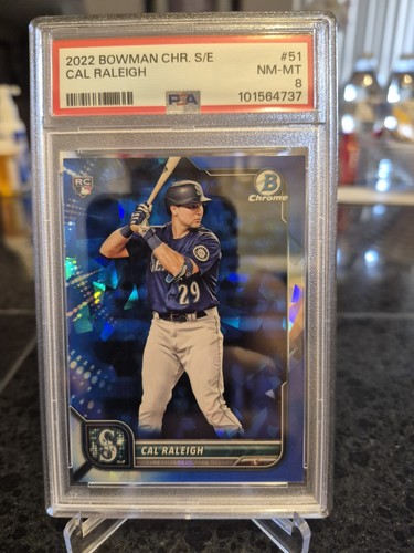 2022 Cal Raleigh Rc. Bowman Chrome. PSA 8. Sapphire Edition. #51