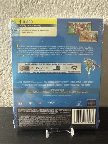 NEW Disney Toy Story 3 (Blu-ray 3D, 2011, w Embossed Slipcover) Mexico Import - Picture 2 of 3