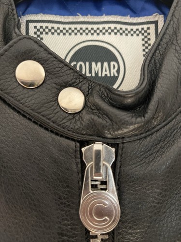 COLMAR BLACK LEATHER BIKER “HELL MADE by PHONZ” LIMITED EDIT’ JACKET EU 50 UK 40 - Picture 6 of 16