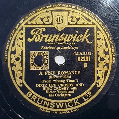 SCHELLACK Dixie Lee Crosby And Bing Crosby With Victor Young And His The Way Y