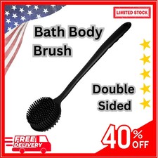 Long Handle Silicone Back Scrubber, Double Sided Bath Body Brush for Shower Men