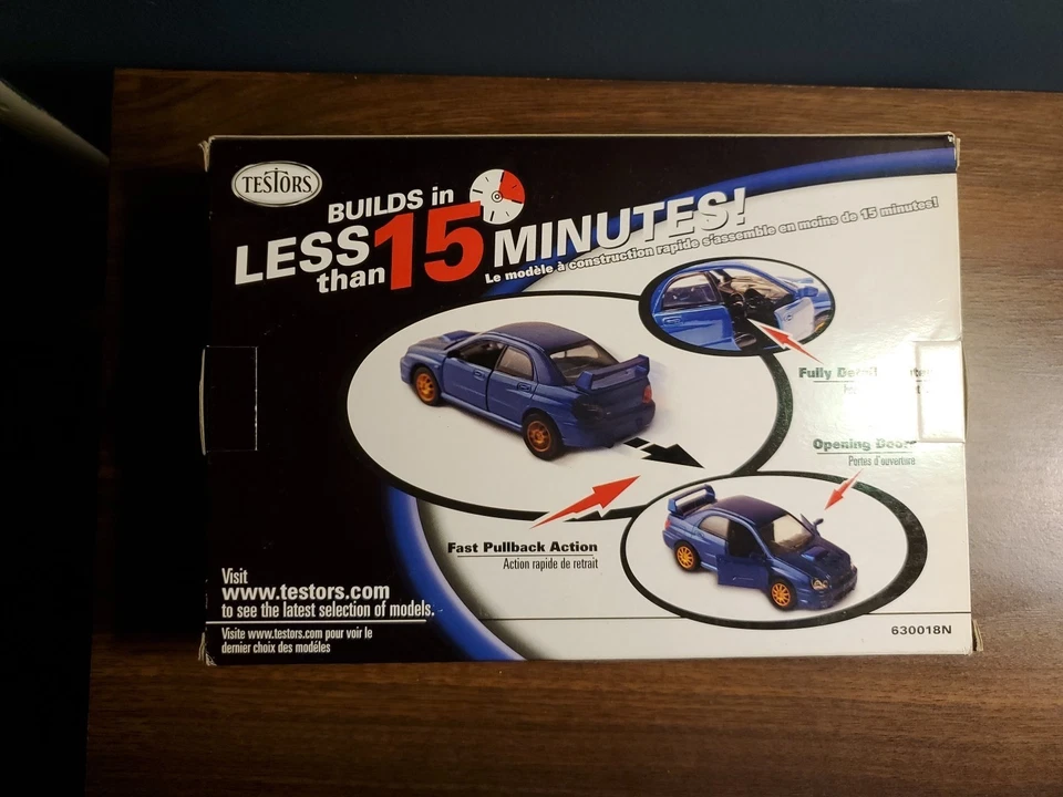 Testors Subaru Impreza WRX STi 1:32 Scale Diecast Model Kit #630018N 2009 New! - Image 2 of 4