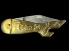 Vintage Coca-Cola Novelty Cut Boot Lady Leg Pocket Knife 5cent Advertising Brass
