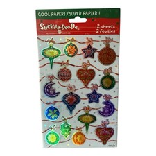 Vtg American Greetings Stickety-Doo-Da Foiled Ornament Stickers 2 Sheets Sealed