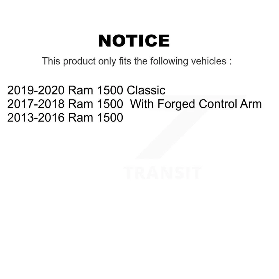 Brazos de control delanteros rótula kit de enlace de extremo de varilla de amarre 8 piezas para Ram 1500 Classic Foto 2 de 4