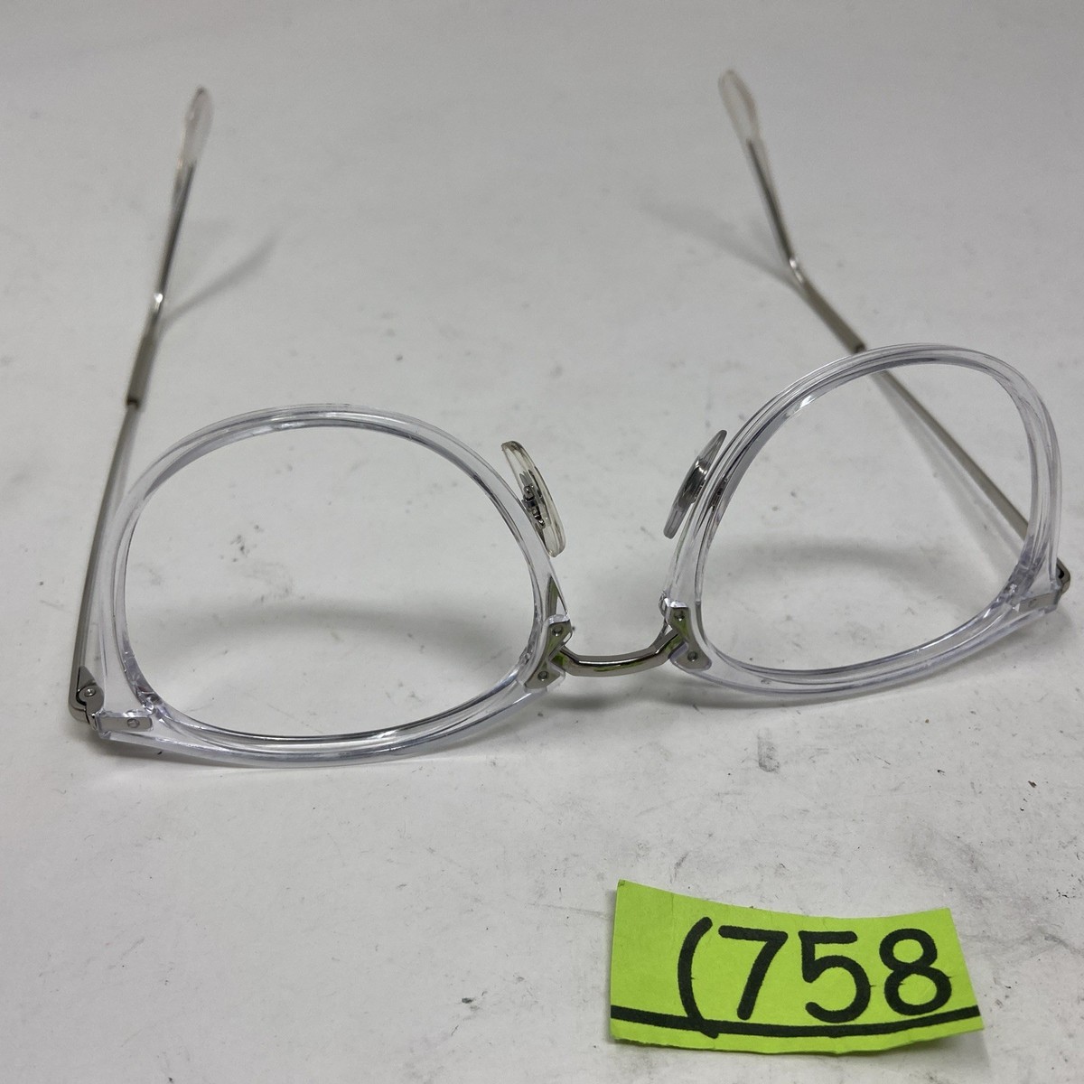 Ray-Ban RB7140 Transparent Grey Silver Eyeglass Frames 51mm Round Minimalist Ray-Ban RB7140 2001 51-20-150 Clear Silver Eyeglasses Frame  main image 4