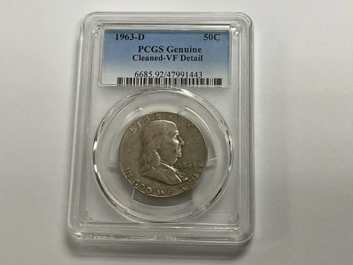 1962 D PCGS Genuine Cleaned - VF Detail Ben Franklin  50-Cent Coin 50c