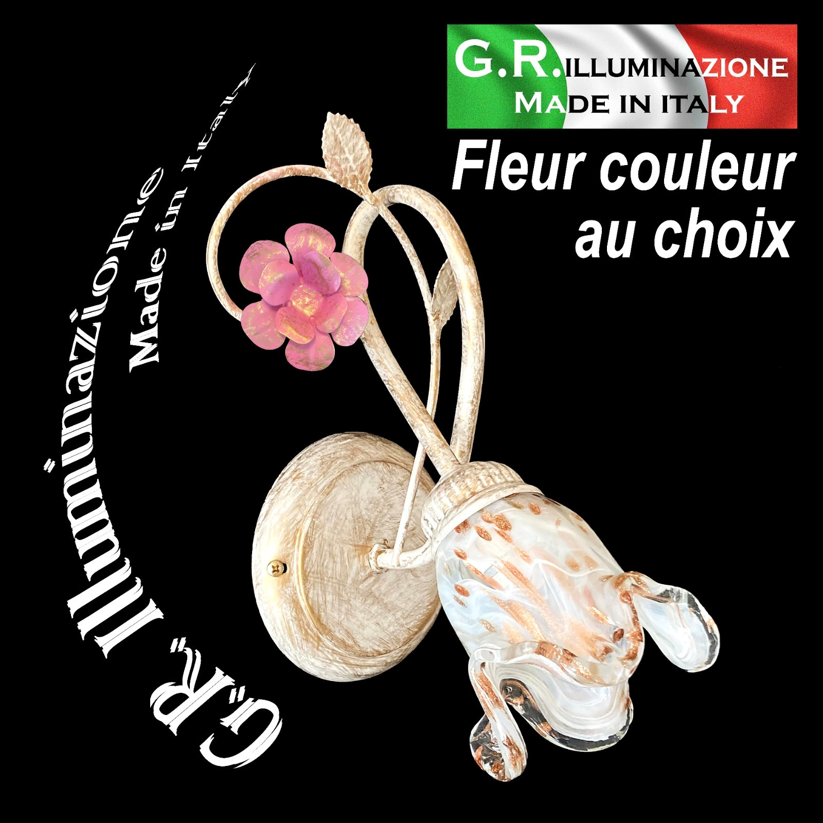 Applique classique ivoire et or à motif roses ANNA pour salon chic