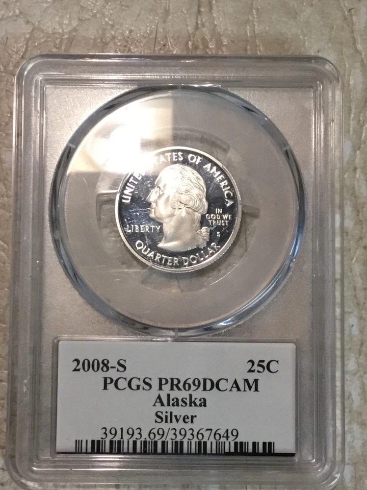 2008S Silver Alaska State Quarter PCGS PR69DCAM 4 Silver 25C Lot 1940 1950S 1964 - Image 2 of 4