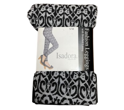 Isadora Paccini NY Fashion Jacquard Leggings with Brushed Lining Size S/M