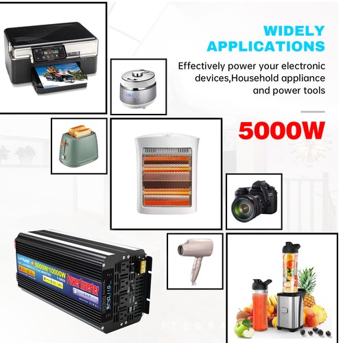 5000W 10000W LKW Wechselrichter 24V auf 110V Wandler LCD 4AC Wandler Reise - Bild 5 von 10
