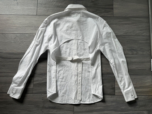 HELMUT LANG WOMENS BELTED BACK BUTTON FRONT WHITE BLOUSE, NWT $350, XS - Picture 5 of 5