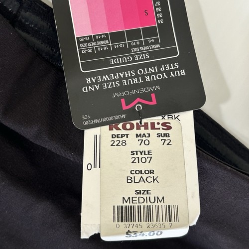Neu mit Etikett Maidenform Shaperwear Jungen Shorts schwarz feste Kontrolle Bauch hohe Taille Größe M - Bild 7 von 10