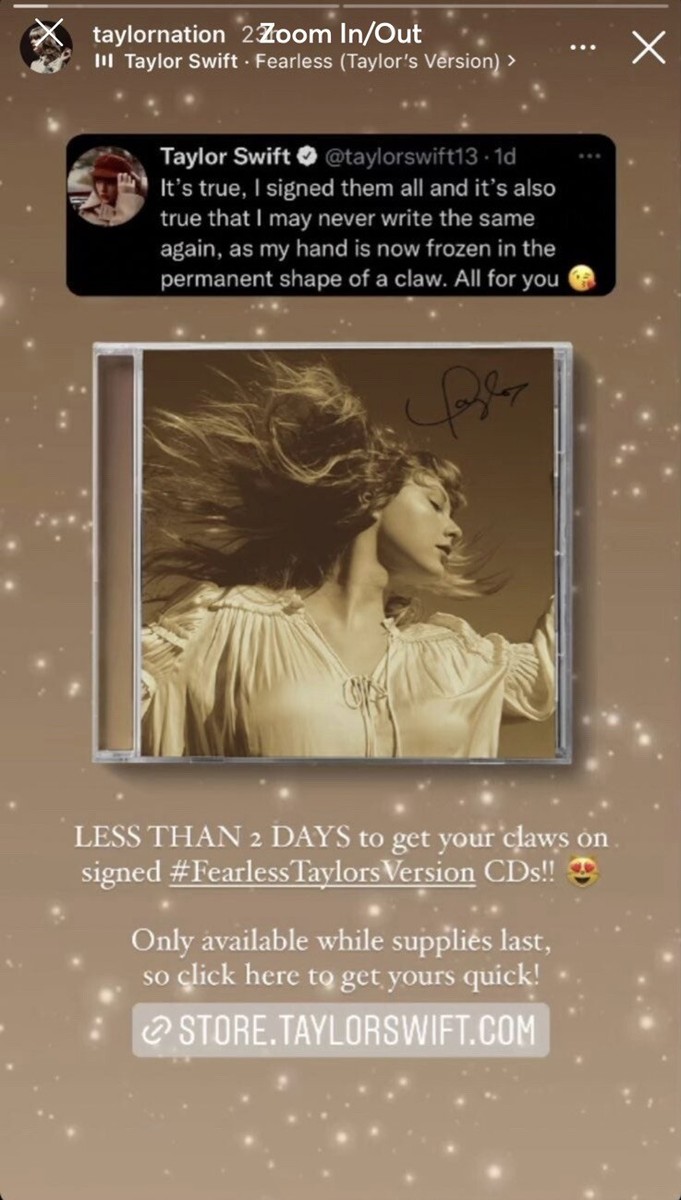 SIGNED Taylor Swift Fearless (Taylor's Version) CD New | eBay