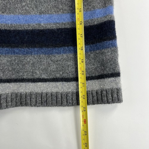 Banana Republic Turtleneck Sweater XL Gray Blue Youth 1/4 Zip Striped Used #83 - Picture 5 of 12