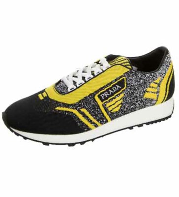 PRADA Logo Knit Retro Fabric Trainers Sneakers UK US